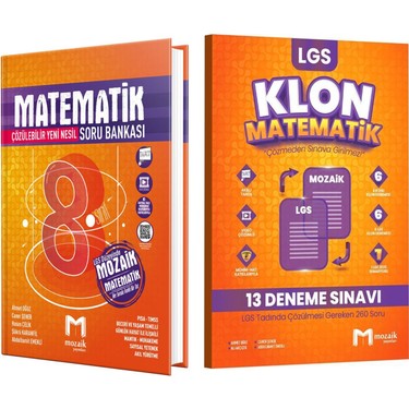 Mozaik Yayınları 8. Sınıf Matematik Soru Bankası ve Klon 13 Kitabı