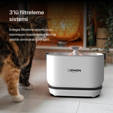 Xenon Smart Otomatik Şarj Edilebilir Bataryalı Kedi Su Fiyatı