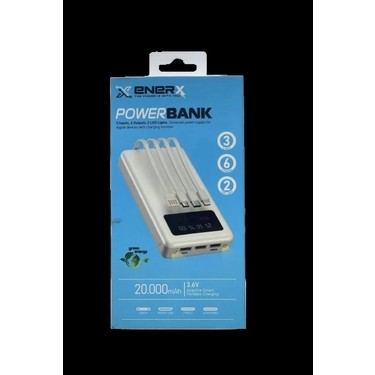 Enerx Powerbank 20000 Mah 2.1 Amper Dahili Kablolu ENR-P20DC Fiyatı