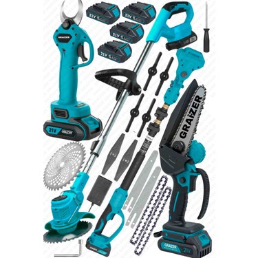Graizer Alman 3 In 1 Set Akülü Çim Ot Biçme Şarjlı Ağaç Dal Fiyatı