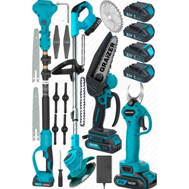 Graizer Alman 3 In 1 Set Akülü Çim Ot Biçme Şarjlı Ağaç Dal Fiyatı