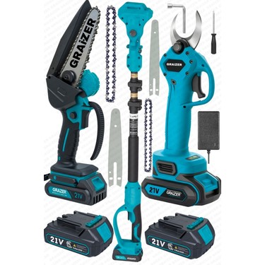 Graizer Alman Teleskopik Set 4 Akülü Şarjlı Ağaç Dal Kesme Fiyatı