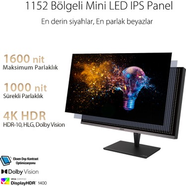 Asus Proart PA32UCG-K 32 4K Mini LED iPS Freesync Hdr Fiyatı