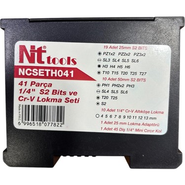 Nt Tools 41 Parça 1/4'' S2 Bits ve Cr-V Lokma Seti Fiyatı