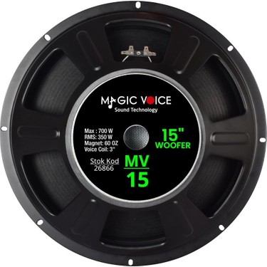 Magicvoice MV-15 Maks. 700 Watt / Rms 350 Watt 15” Siyah 38 Fiyatı