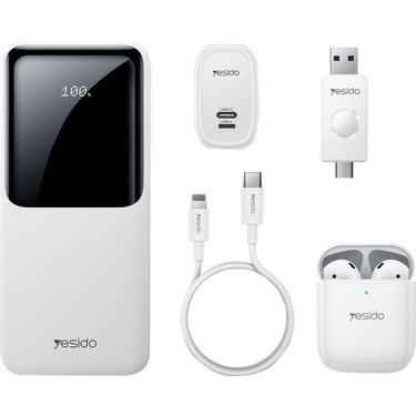 Yesido 10.000mAh Dijital Powerbank 16GB Flash Bellek Airpods Fiyatı