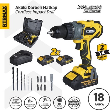 Rtrmax RTX3020 Şarjlı Darbeli Matkap Kömürsüz 150 Nm 2x4 Ah Fiyatı