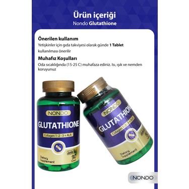 Nondo Glutatyon Jumbo 90 Tablet Glutathione Kolajen 1-2-3 Fiyat