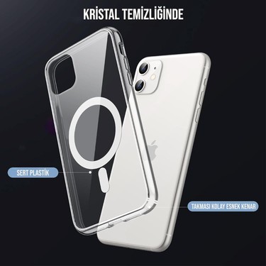 iPhone 11 Kılıf Magsafe Özellikli Pc Sert Şeffaf Kılıf Mika Fiyatı