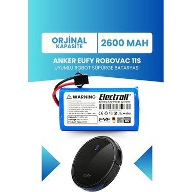 Electroll Anker Eufy Robovac 11s Batarya (ORJİNAL KAPASİTE) Fiyatı