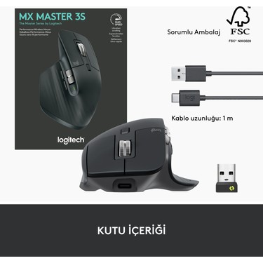 Logitech MX Master 3S Performans 8000 DPI Optik Sensörlü Fiyatı