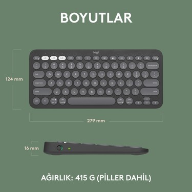 Logitech K380s Pebble Keys 2 Çoklu Cihaz Özellikli Bluetooth Fiyatı