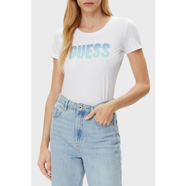 Guess Cn Ss Glitter Streç Pamuklu Slim Fit Sim Logolu T Fiyatı