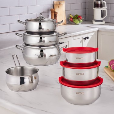 Karaca Pişir Sakla V2 13 Parça Indüksiyon Tabanlı Çelik Fiyatı