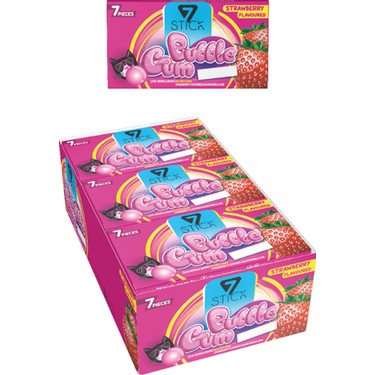 7 Stick Şekerli 7'li Çilek Aromalı Sakız 14,5gr (24 Adet) Fiyatı