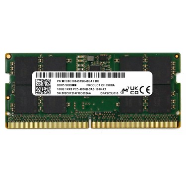 Micron 16GB Ddr5 4800 Non-Ecc Sodımm 1rx8 PC5-4800B - Fiyatı