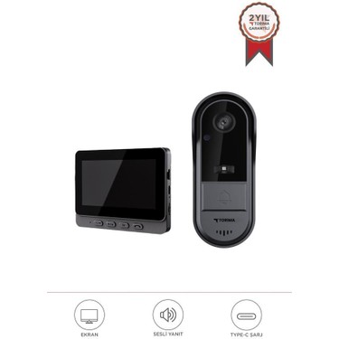 Torima Görüntülü Monitörlü Su Geçirmez Kablosuz Akıllı Kapı Fiyatı