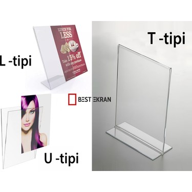A5 T-Tipi Dikey 15x21 cm Şeffaf Föylük Pleksi Fiyatlık Menü Fiyatı