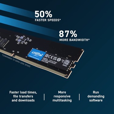 Crucial 16 gb DDR5 4800 MHz UDIMM Masaüstü PC RAM Bellek Fiyatı