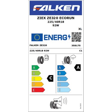 Falken 225/40 R18 Tl 92W Ziex ZE320 Oto Yaz Lastiği (Üretim Fiyatı