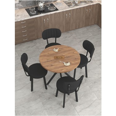 Azra Serisi Atlantik 90 cm Sabit Yuvarlak Masa, Mutfak Fiyatı