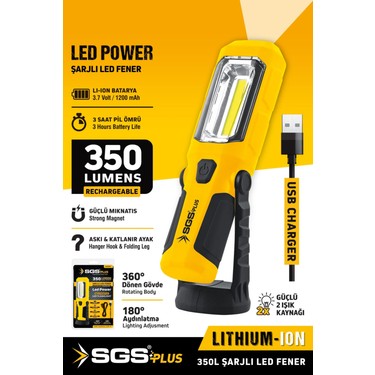 SGS5054 Şarjlı Mıknatıslı Ledli Fener Tamirci Aydınlatma Fiyatı