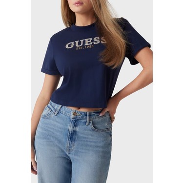 Guess Cn Ss Logolu Pamuklu Düğme Detaylı Boxy Fit Sıfır Yaka Fiyatı