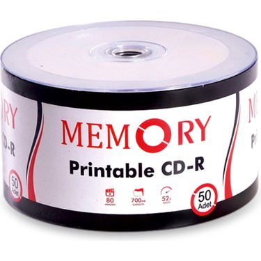 MEMORY Printable Cd-r 700mb 52x 80 Dk 50 Adet Cdm001 Fiyatı