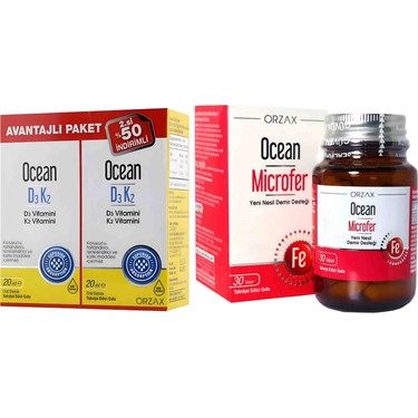 Orzax Ocean D3K2 Damla 2'li Paket + Ocean Demir Microfer 30 Fiyatı