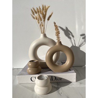 Sibel/ela Tasarım 2'li Halka Vazo, Mumluk Set 20 x 19 15 x Fiyatı