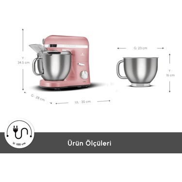 Karaca Mastermaid Chef Pro Çift Kollu Stand Mikser Pearly Fiyatı