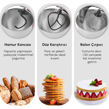 Karaca Mastermaid Chef Pro Çift Kollu Stand Mikser Pearly Fiyatı