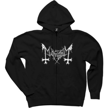 Mayhem Logo Siyah Fermuarlı Kapşonlu Sweatshirt Fiyatı