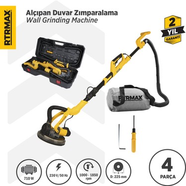 Rtrmax RTM3793 Alçıpan Duvar Zımpara Makinası 710 W 225 mm Fiyatı