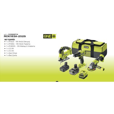 Ryobi RCK183A-252S Akülü 3 Parça Combo Çok Amaçlı Set Fiyatı