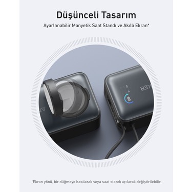 Anker MagGo Powerbank (10K, 35W, Apple Watch Için) - Siyah - Fiyatı