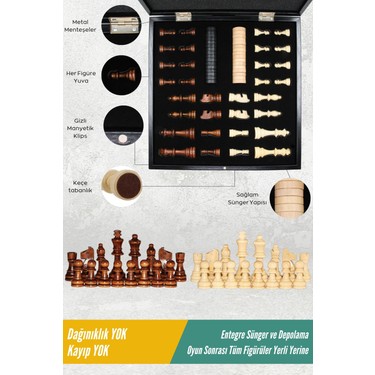 Cooper Chess Kutulu Ahşap Satranç ve Dama Takımı | Kişiye Fiyatı