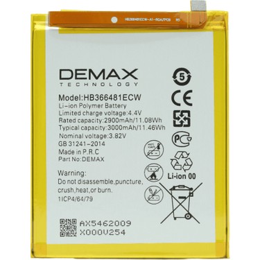【A】P20 lite/867911036437325 Demax Huawei P20 Lite Güçlendirilmiş Batarya HB366481ECW Fiyatı