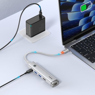 Baseus UltraJoy USB Hub kullanım senaryosu ve cihaz bağlantıları