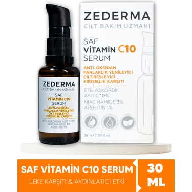 Zederma Saf Vitamin C 10 Serum & Parlaklık & Cilt Besleyici Fiyatı