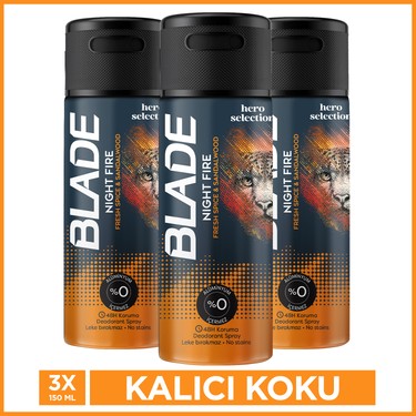 Blade Night Fire Erkek Alüminyumsuz Deodorant 3x150 Ml Hızlı Fiyatı