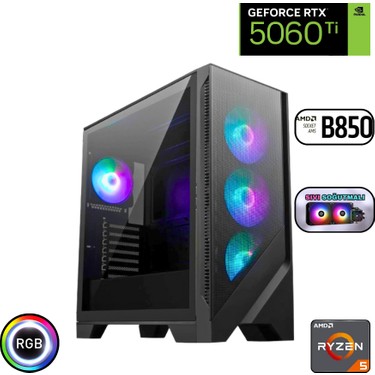 Güneysu Ryzen 5 7500F 32GB Ddr5 1tb SSD Rtx 5060TI B850 Wi Fiyatı