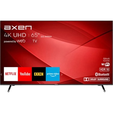 Axen AX65FIL240 65 165 Ekran Uydu Alıcılı 4K Ultra HD Smart Fiyatı