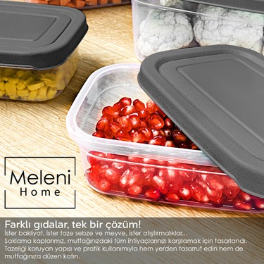 Meleni Home 8'li Dikdörtgen Erzak Saklama Kabı Seti - Fiyatı