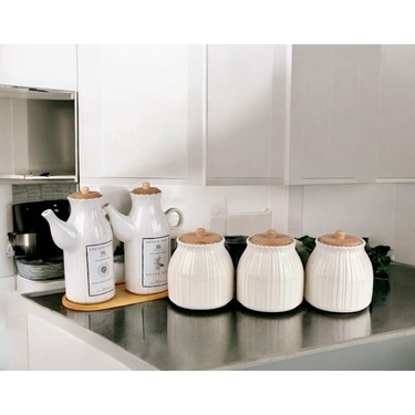 6 Parça Bambu Standlı Papatya Porselen 2 Li Yağdanlık ve 3 Fiyatı