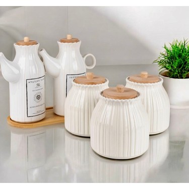 やゆ桜特価・タッパーウェア バラエティボール10点セット 6 Parça Bambu Standlı Papatya Porselen 2 Li Yağdanlık ve 3 Fiyatı