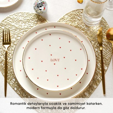 Karaca Love 8 Parça 2 Kişilik Yemek Takımı Kırmızı Seramik Fiyatı