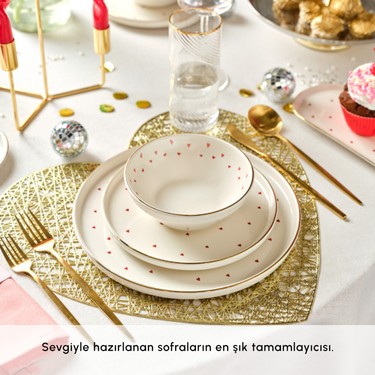 Karaca Love 8 Parça 2 Kişilik Yemek Takımı Kırmızı Seramik Fiyatı