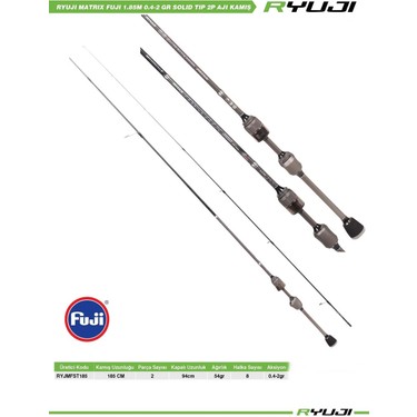 Ryuji Matrix Fuji 185cm 0.4-2gr Solid Tip 2 Parça Aji Kamış Fiyatı