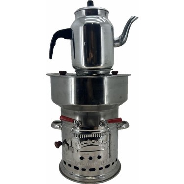 Paslanmaz 304 Çelik 7 Litre Çift Hazneli Demlikli Semaver Fiyatı